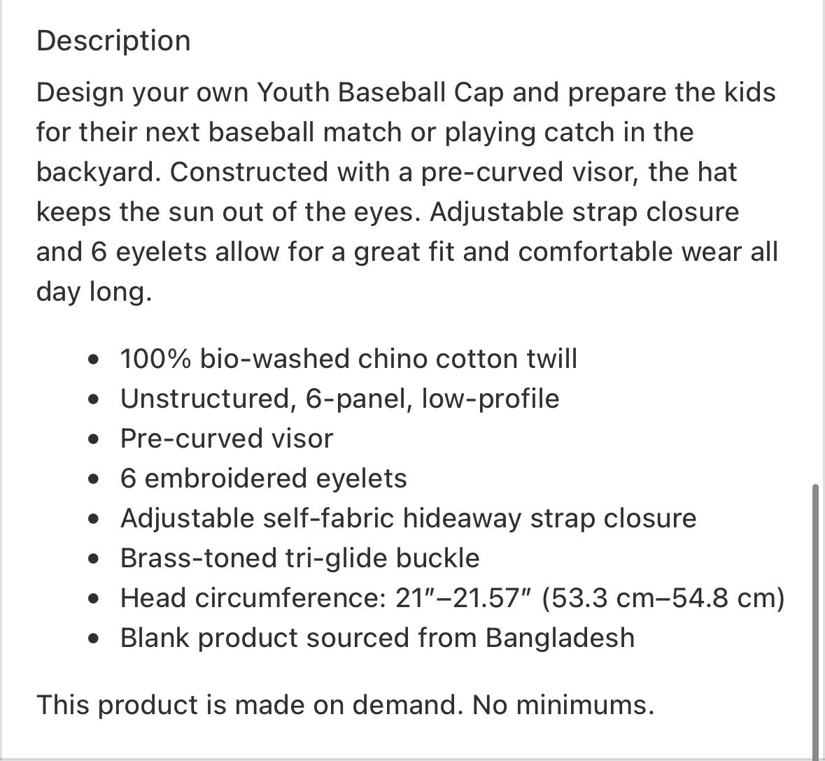 Casquette personnalisée